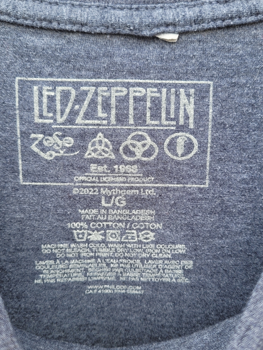 Led Zeppelin 1977 Concert Graphic Band T Shirt Blue Large Rock Tee Vintage Style - Picture 5 of 6